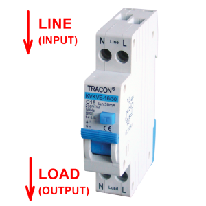 Kombin. prúdový chránič so šírkou 1 modulu, 2P, char. C