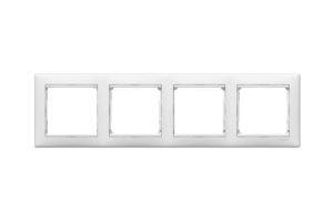 Valena – rámček štvornásobný pre elektroinštalačné prístroje, biely