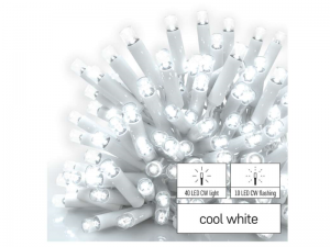 Profi LED spojovacia reťaz blikajúca biela, cencúle - Studená biela, 3 m