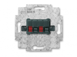 Basic55 - zásuvka reproduktorová, stereo, čierna