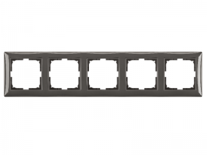 Basic55 – rámček päťnásobný pre elektroinštalačné prístroje, grafitovo šedý